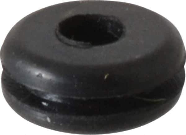 Made in USA - 1/2" OD, 7/32" Thick Flexible Grommet - Rubber, 3/8" Slot Diam x 1/16" Slot Width - USA Tool & Supply