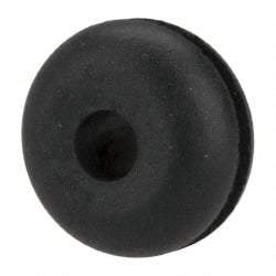 Made in USA - 5/8" OD, 11/32" Thick Flexible Grommet - Rubber, 3/8" Slot Diam x 1/16" Slot Width - USA Tool & Supply