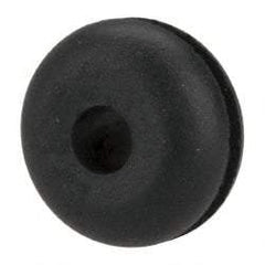 Made in USA - 5/8" OD, 11/32" Thick Flexible Grommet - Rubber, 3/8" Slot Diam x 1/16" Slot Width - USA Tool & Supply
