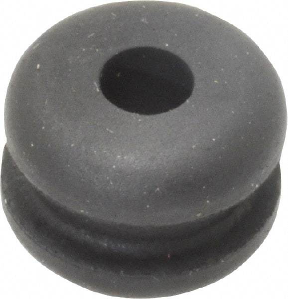 Made in USA - 9/16" OD, 3/8" Thick Flexible Grommet - Rubber, 7/16" Slot Diam x 1/8" Slot Width - USA Tool & Supply