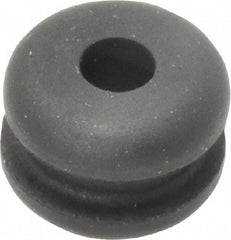 Made in USA - 9/16" OD, 3/8" Thick Flexible Grommet - Rubber, 7/16" Slot Diam x 1/8" Slot Width - USA Tool & Supply