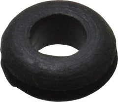 Made in USA - 7/16" OD, 3/16" Thick Flexible Grommet - Rubber, 5/16" Slot Diam x 1/16" Slot Width - USA Tool & Supply