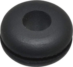 Made in USA - 5/8" OD, 11/32" Thick Flexible Grommet - Rubber, 3/8" Slot Diam x 1/16" Slot Width - USA Tool & Supply
