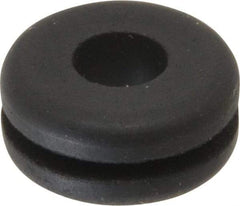 Made in USA - 5/8" OD, 9/32" Thick Flexible Grommet - Rubber, 3/8" Slot Diam x 1/16" Slot Width - USA Tool & Supply