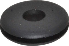 Made in USA - 3/4" OD, 11/64" Thick Flexible Grommet - Rubber, 9/16" Slot Diam x 1/16" Slot Width - USA Tool & Supply