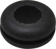 Made in USA - 9/16" OD, 1/4" Thick Flexible Grommet - Rubber, 3/8" Slot Diam x 1/16" Slot Width - USA Tool & Supply