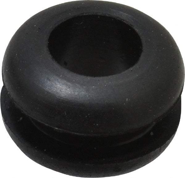 Made in USA - 19/32" OD, 3/8" Thick Flexible Grommet - Rubber, 7/16" Slot Diam x 1/8" Slot Width - USA Tool & Supply