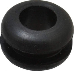 Made in USA - 19/32" OD, 3/8" Thick Flexible Grommet - Rubber, 7/16" Slot Diam x 1/8" Slot Width - USA Tool & Supply