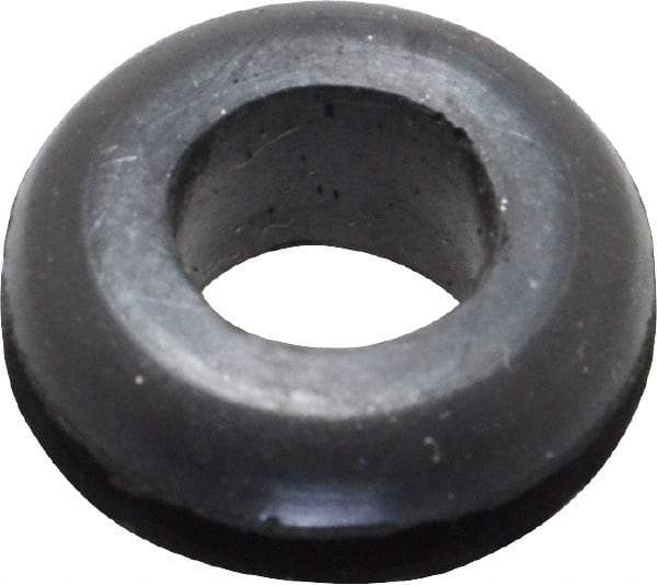 Made in USA - 5/8" OD, 1/4" Thick Flexible Grommet - Rubber, 7/16" Slot Diam x 1/16" Slot Width - USA Tool & Supply