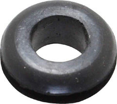 Made in USA - 5/8" OD, 1/4" Thick Flexible Grommet - Rubber, 7/16" Slot Diam x 1/16" Slot Width - USA Tool & Supply