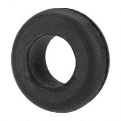 Made in USA - 5/8" OD, 7/32" Thick Flexible Grommet - Rubber, 7/16" Slot Diam x 1/32" Slot Width - USA Tool & Supply