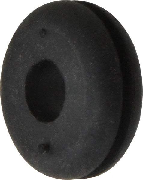 Made in USA - 7/8" OD, 5/16" Thick Flexible Grommet - Rubber, 5/8" Slot Diam x 1/16" Slot Width - USA Tool & Supply