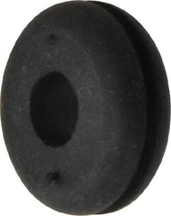Made in USA - 7/8" OD, 5/16" Thick Flexible Grommet - Rubber, 5/8" Slot Diam x 1/16" Slot Width - USA Tool & Supply