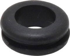 Made in USA - 5/8" OD, 1/4" Thick Flexible Grommet - Rubber, 1/2" Slot Diam x 1/16" Slot Width - USA Tool & Supply