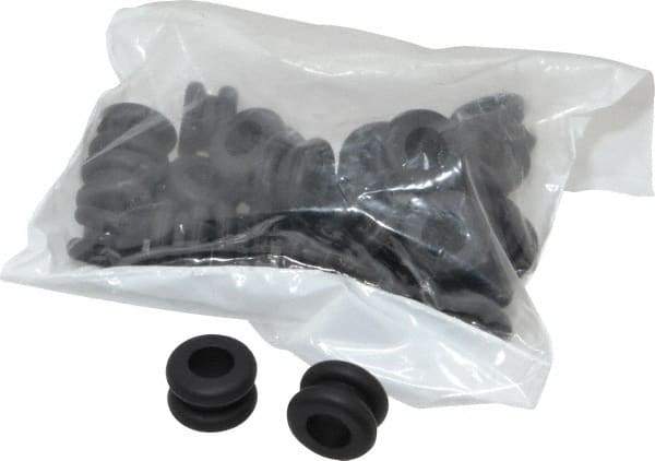 Made in USA - 3/4" OD, 1/2" Thick Flexible Grommet - Rubber, 17/32" Slot Diam x 1/8" Slot Width - USA Tool & Supply