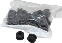 Made in USA - 3/4" OD, 1/2" Thick Flexible Grommet - Rubber, 17/32" Slot Diam x 1/8" Slot Width - USA Tool & Supply