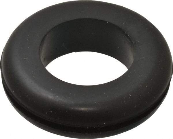 Made in USA - 1-1/8" OD, 5/16" Thick Flexible Grommet - Rubber, 7/8" Slot Diam x 1/16" Slot Width - USA Tool & Supply
