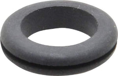 Made in USA - 1-1/8" OD, 9/32" Thick Flexible Grommet - Rubber, 7/8" Slot Diam x 1/16" Slot Width - USA Tool & Supply