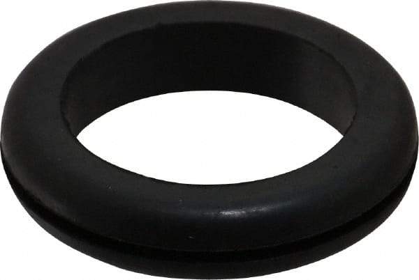 Made in USA - 2-1/8" OD, 7/16" Thick Flexible Grommet - Rubber, 1-3/4" Slot Diam x 1/16" Slot Width - USA Tool & Supply