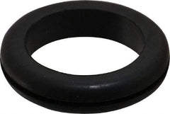 Made in USA - 2-1/8" OD, 7/16" Thick Flexible Grommet - Rubber, 1-3/4" Slot Diam x 1/16" Slot Width - USA Tool & Supply
