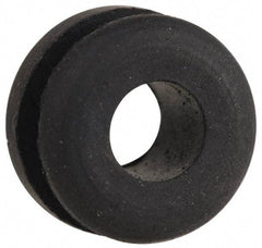 Made in USA - 9/16" OD, 5/16" Thick Flexible Grommet - Rubber, 3/8" Slot Diam x 1/8" Slot Width - USA Tool & Supply