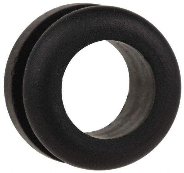 Made in USA - 5/8" OD, 5/16" Thick Flexible Grommet - Rubber, 1/2" Slot Diam x 1/8" Slot Width - USA Tool & Supply
