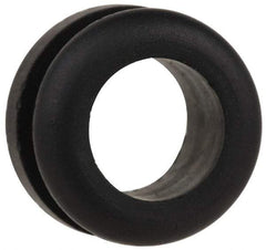 Made in USA - 5/8" OD, 5/16" Thick Flexible Grommet - Rubber, 1/2" Slot Diam x 1/8" Slot Width - USA Tool & Supply