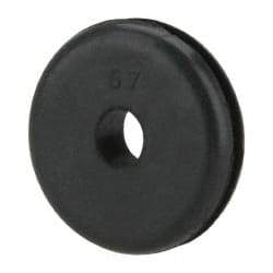 Made in USA - 3/4" OD, 3/16" Thick Grommet - Buna-N Rubber, 9/16" Slot Diam x 1/16" Slot Width - USA Tool & Supply