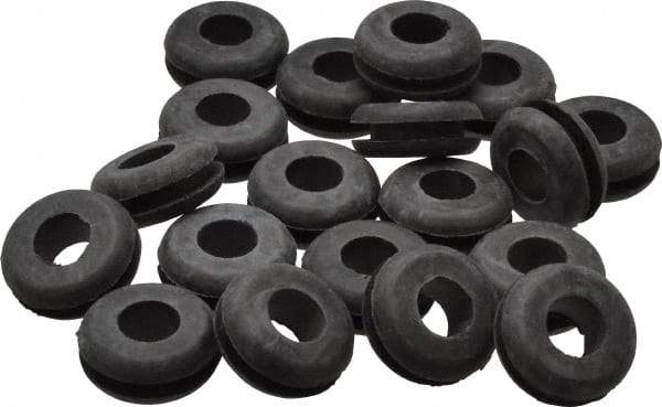 Made in USA - 7/8" OD, 3/8" Thick Grommet - Buna-N Rubber, 5/8" Slot Diam x 1/8" Slot Width - USA Tool & Supply
