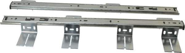 Knape & Vogt - 18" Slide Length, Chrome Variable-Height Pencil Drawer Slide - 3/4" Wide - USA Tool & Supply