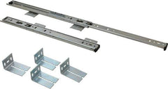 Knape & Vogt - 14" Slide Length, Chrome Variable-Height Keyboard Slide - Chrome Finish - USA Tool & Supply