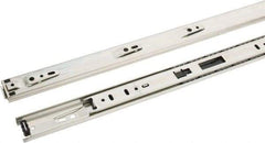 Knape & Vogt - 28" Slide Length, 21" Travel Length, Chrome Drawer Slide - Chrome Finish - USA Tool & Supply