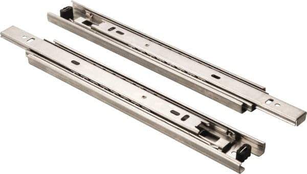 Knape & Vogt - 22" Slide Length, Chrome Box or Vertical File Drawer Slide - 18" Wide, Chrome Finish - USA Tool & Supply