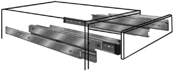 Knape & Vogt - 24" Slide Length, Chrome Drawer Slide - 30" Wide, Chrome Finish - USA Tool & Supply