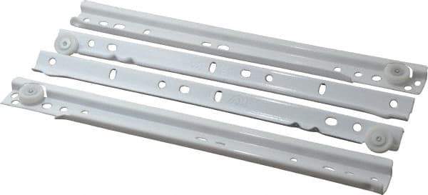 Knape & Vogt - 300mm Slide Length, 225mm Travel Length, Steel Epoxy-Coated Drawer Slide - White Epoxy Finish - USA Tool & Supply