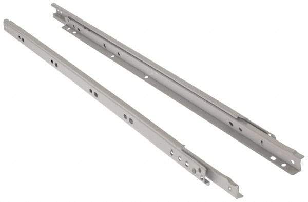 Knape & Vogt - 600mm Slide Length, 450mm Travel Length, Steel Epoxy-Coated Drawer Slide - White Epoxy Finish - USA Tool & Supply