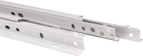 Knape & Vogt - 650mm Slide Length, 487mm Travel Length, Steel Epoxy-Coated Drawer Slide - White Epoxy Finish - USA Tool & Supply
