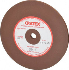 Cratex - 6" Diam x 1/2" Hole x 1/4" Thick, Surface Grinding Wheel - Silicon Carbide, Fine Grade, 3,600 Max RPM, Rubber Bond, No Recess - USA Tool & Supply