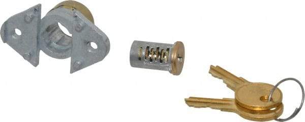 Made in USA - 7/8" Max Thickness, Diamond Back Deadbolt Cabinet & Drawer - 1-1/32 Bolt Throw, Brass Finish - USA Tool & Supply