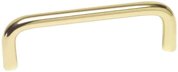 Value Collection - Pulls - Bright Brass Finish, Brass, 4" Center to Center - USA Tool & Supply