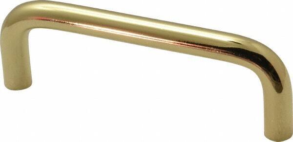 Value Collection - Pulls - Bright Brass Finish, Brass, 3" Center to Center - USA Tool & Supply
