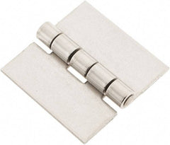 Made in USA - 2" Wide x 0.078" Thick, Blank Butt Hinge - Stainless Steel, Polished Finish - USA Tool & Supply