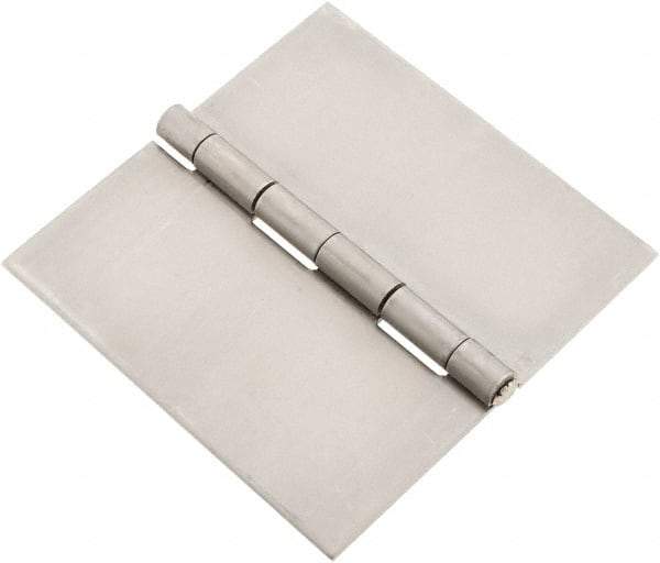 Made in USA - 4" Wide x 0.078" Thick, Blank Butt Hinge - Stainless Steel, Polished Finish - USA Tool & Supply