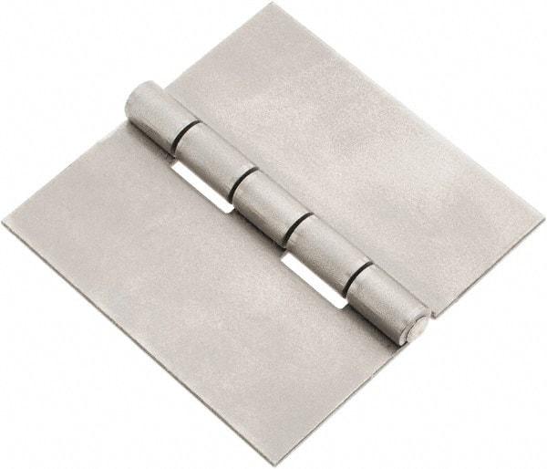 Made in USA - 3" Wide x 0.078" Thick, Blank Butt Hinge - Steel, Plain Finish - USA Tool & Supply