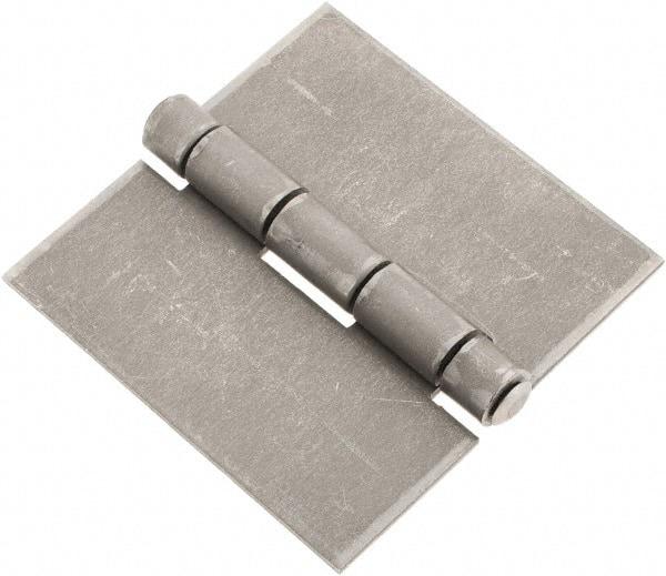 Made in USA - 3" Wide x 0.09" Thick, Blank Butt Hinge - Steel, Plain Finish - USA Tool & Supply