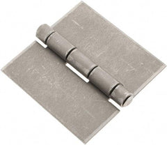 Made in USA - 3" Wide x 0.09" Thick, Blank Butt Hinge - Steel, Plain Finish - USA Tool & Supply