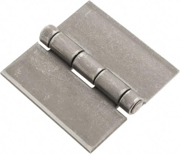 Made in USA - 3" Wide x 1/8" Thick, Blank Butt Hinge - Steel, Plain Finish - USA Tool & Supply