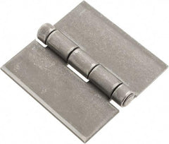 Made in USA - 3" Wide x 1/8" Thick, Blank Butt Hinge - Steel, Plain Finish - USA Tool & Supply