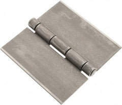 Made in USA - 4" Wide x 0.12" Thick, Blank Butt Hinge - Steel, Plain Finish - USA Tool & Supply