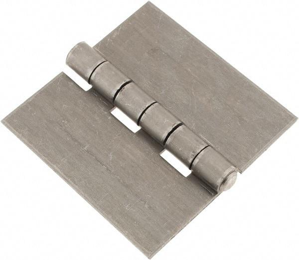Made in USA - 6" Wide x 3/16" Thick, Blank Butt Hinge - Steel, Plain Finish - USA Tool & Supply